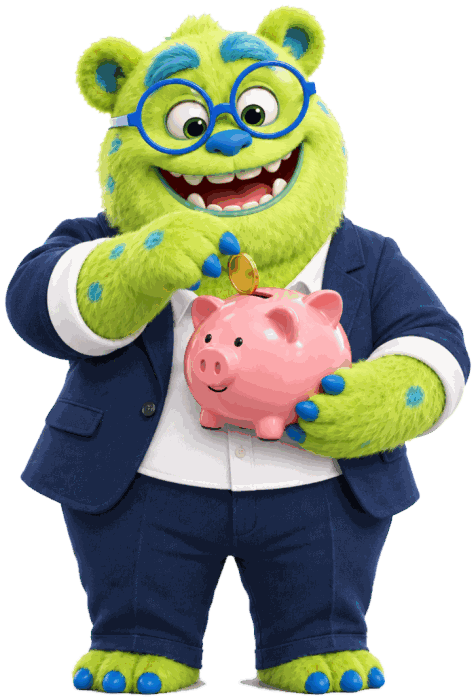 Maskot Správné finance s prasátkem